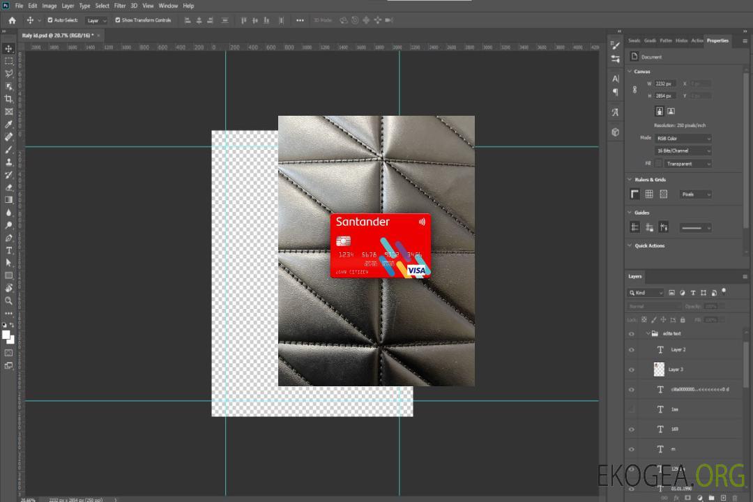 Photolook de la carte visa USA Santander Bank avant template Photolook de la carte visa USA Santander Bank avant template